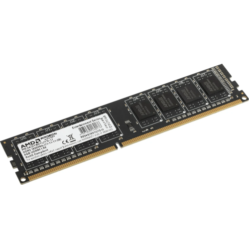 Оперативная память 4Gb DDR3 1600MHz AMD Radeon R5 Entertainment Series, CL11, PC3-12800, 11-11-11-28, 1.5V, R534G1601U1S-U