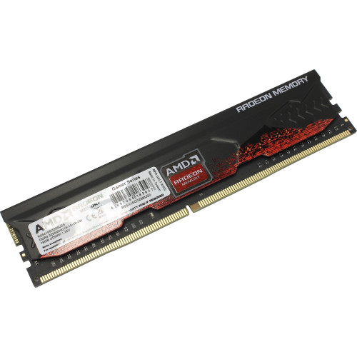 Оперативная память c радиатором 16GB DDR4 3200MHz PC4-25600Mhz AMD Radeon R9 Gamers Series Black Gaming Memory CL16 1.35V Non-ECC Heat Shield RTL R9S416G3206U2S