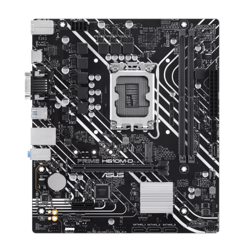 Материнская плата ASUS PRIME H610M-D, LGA1700 2xDDR5 4xSATA3 M.2 VGA, HDMI, COM, RGB header, mATX