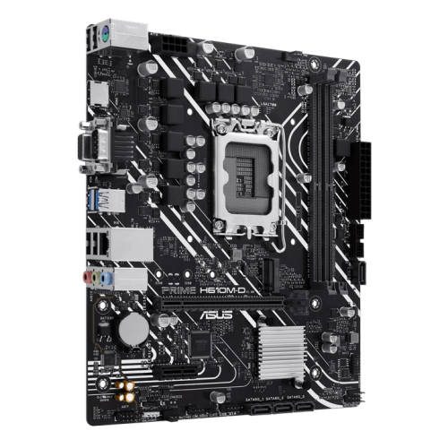 Материнская плата ASUS PRIME H610M-D, LGA1700 2xDDR5 4xSATA3 M.2 VGA, HDMI, COM, RGB header, mATX