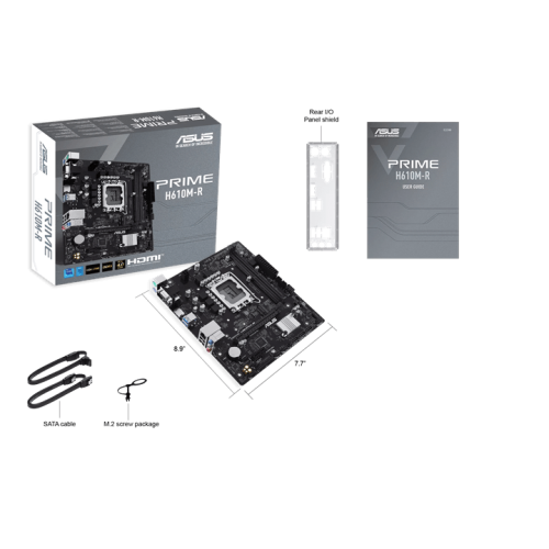 Материнская плата ASUS PRIME H610M-R-SI, LGA1700 2xDDR5 4xSATA3 M.2 VGA HDMI DP mATX