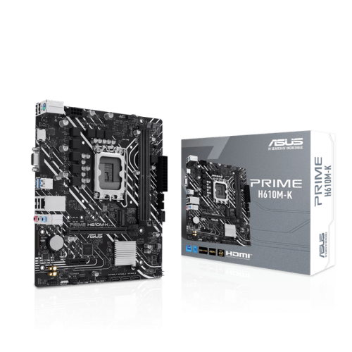 Материнская плата ASUS PRIME H610M-K, LGA1700 2xDDR5 4xSATA3 M.2 1xVGA 1xHDMI, COM header, RGB header mATX
