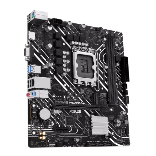 Материнская плата ASUS PRIME H610M-K, LGA1700 2xDDR5 4xSATA3 M.2 1xVGA 1xHDMI, COM header, RGB header mATX