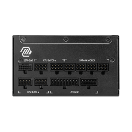 Блок питания MSI 1000W, MAG A1000GL PCIE5, Full Modular, ATX, 80+ GOLD, КПД >90%, Fan 135mm, Черный