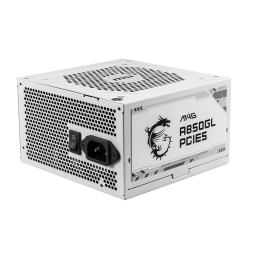 Блок питания MSI  850W, MAG A850GL PCIE5 WHITE, Full Modular, ATX, 80+ GOLD, КПД >90%, Fan 20mm, Поддержка видеокарт Nvidia® GeForce RTXTM серии 40, Белый, MAG A850GL PCIE5 WHITE