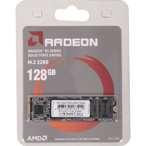 Твердотельный накопитель 128GB SSD AMD RADEON R5 M.2 2280 SATA3 R542Mb/s, W453MB/s R5M128G8