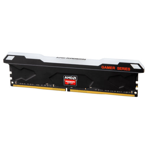 Оперативная память с радиатором и RGB подсветкой 16GB DDR4 3200MHz PC4-25600Mhz AMD Radeon R9 Gamers Series Black Gaming Memory CL16 1.35V Non-ECC Heat Shield RTL R9S416G3206U2S-RGB