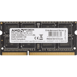 Оперативная память для ноутбука 4Gb DDR3 1600MHz AMD Radeon R5 Entertainment Series R534G1601S1S-U Retail