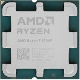 Процессор AMD Ryzen 7 8700F 4,1GHz (5,0GHz Turbo) Zen4 8-ядер 16-потоков, 6MB L2, 16MB L3, 65W, AM5, 100-000001590