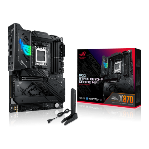 Материнская плата ASUS ROG STRIX X870-F GAMING WIFI AM5 4xDDR5 2xSATA RAID 4xM.2 HDMI DP WiFi 1x2,5GLan 2xUSB4, 6x USB 10GB/s, 4 xUSB 5Gb/s, ATX