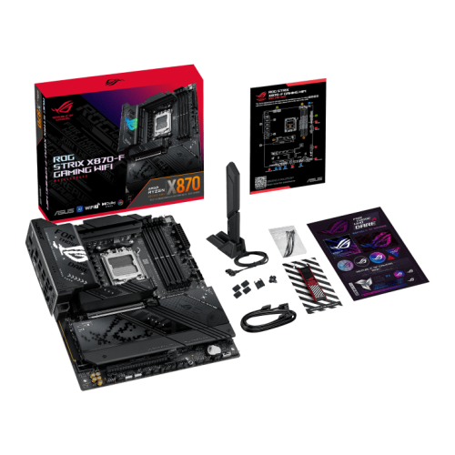 Материнская плата ASUS ROG STRIX X870-F GAMING WIFI AM5 4xDDR5 2xSATA RAID 4xM.2 HDMI DP WiFi 1x2,5GLan 2xUSB4, 6x USB 10GB/s, 4 xUSB 5Gb/s, ATX