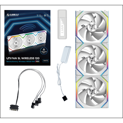 Вентилятор для корпуса Lian Li UNI FAN SL WIRELESS 120 3x120mm with controller White G99.12SL1W3W.00