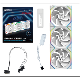 Вентилятор для корпуса Lian Li UNI FAN SL WIRELESS 120 Reverse Blade ARGB 3x120mm with controller White G99.12RSL1W3W.00