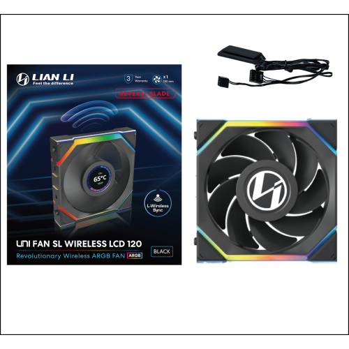 Вентилятор для корпуса Lian Li UNI FAN SL WIRELESS LCD 120 Reverse Blade 120mm No controller Black G99.12RSLLCD1W1B.00