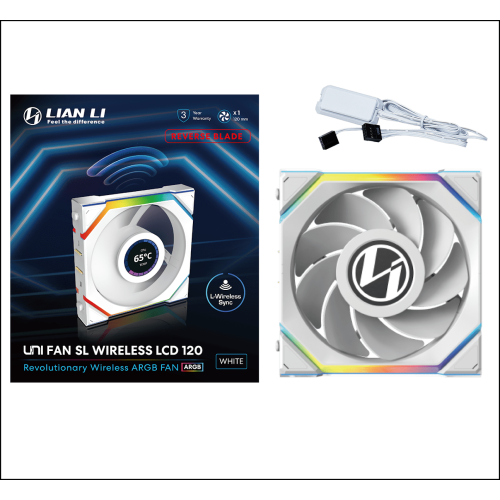 Вентилятор для корпуса Lian Li UNI FAN SL WIRELESS LCD 120 Reverse Blade 120mm No controller White G99.12RSLLCD1W1W.00