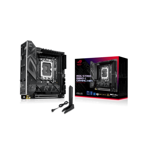 Материнская плата ASUS ROG STRIX B860-I GAMING WIFI, LGA1851 B860 2xDDR5 4xSATA 2xM.2 HDMI DP USB-C mITX
