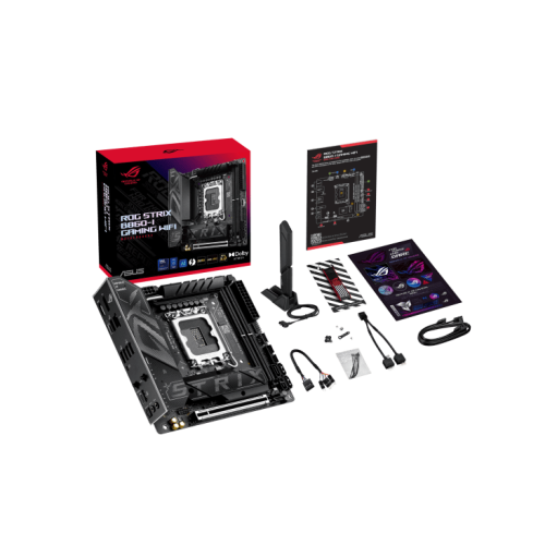 Материнская плата ASUS ROG STRIX B860-I GAMING WIFI, LGA1851 B860 2xDDR5 4xSATA 2xM.2 HDMI DP USB-C mITX