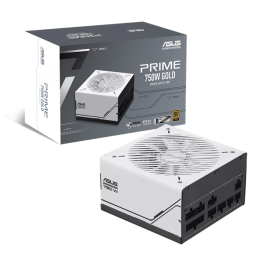 Блок питания ASUS  750W, Prime 750W Gold, Full Modular, ATX, 80+ GOLD, КПД 92%, Fan 135mm, Черный/Белый, AP-750G