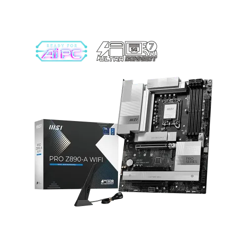 Материнская плата MSI PRO Z890-A WIFI LGA1851 4xDDR5 4xSATA3 RAID 4M.2 1xHDMI 2xType-C DisplayPort ()Thunderbolt™ 4) ATX
