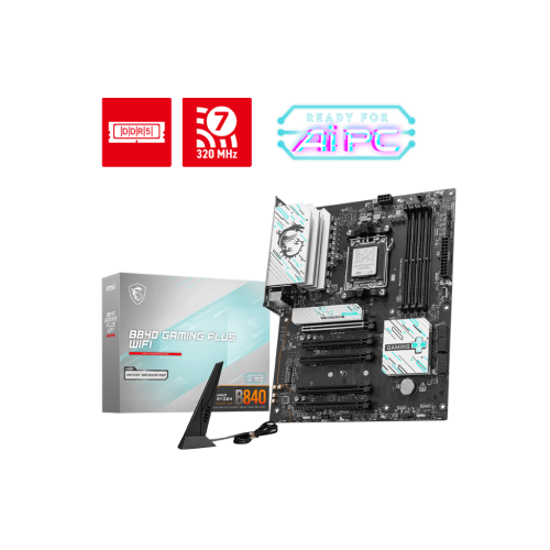 Материнская плата MSI B840 GAMING PLUS WIFI AM5 4xDDR5 4xSATA3 RAID 2xM.2 1xHDMI 1xType-C ATX