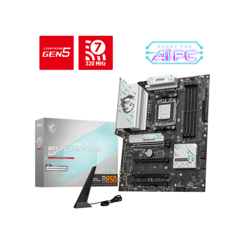 Материнская плата MSI B850 GAMING PLUS WIFI AM5 4xDDR5 4xSATA3 RAID 3xM.2 DP 2xType-C ATX