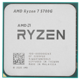 Процессор AMD Ryzen 7 5700G 3,8Гц (4,6ГГц Turbo) AM4, 7nm, 8/16/8, L2 4Mb L3 16Mb, 65W, with Radeon™ Graphics, OEM