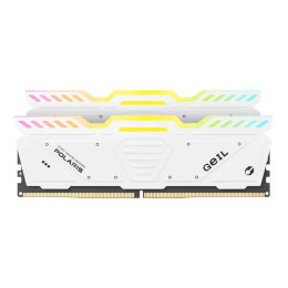 Оперативная память с RGB подсветкой 32GB Kit (2x16GB) GEIL POLARIS RGB 5600Mhz DDR5 UDIMM PC5-44800 38-44-44-84 1.35V GOSW532GB5600C38ADC White