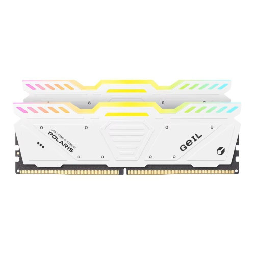 Оперативная память с RGB подсветкой 32GB Kit (2x16GB) GEIL POLARIS RGB 5600Mhz DDR5 UDIMM PC5-44800 38-44-44-84 1.35V GOSW532GB5600C38ADC White