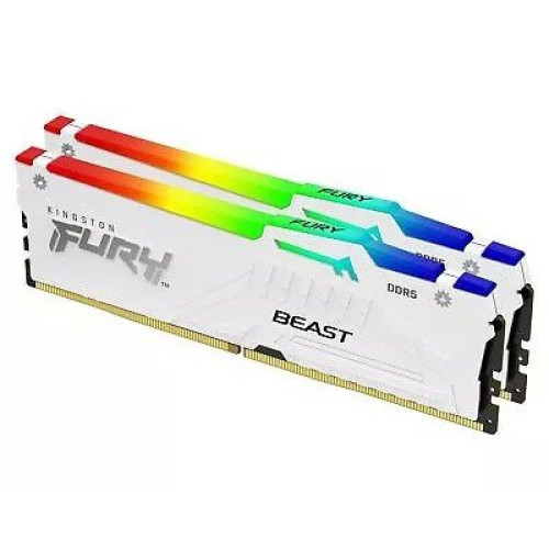 Оперативная память 32GB Kit (2x16) DDR5 6000MHz Kingston FURY Beast White RGB EXPO CL30 KF560C30BWEAK2-32 White