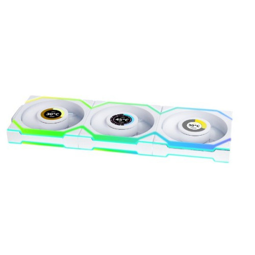 Вентилятор для корпуса Lian Li UNI FAN SL WIRELESS LCD Reverse Blade 3x120mm White G99.12RSLLCD1W3W.00