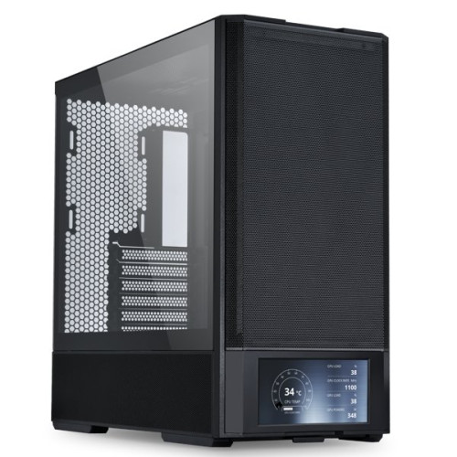 Корпус Lian Li Lancool 207 Digital Black ATX/m-ATX/m-ITX Вентиляторы: 2х140-мм ARGB; 2х140 PWM, Цифровой дисплей на переднем панели, 2xUSB3.0, 1xType-C, Наушники, Микрофон, G99.LAN207DX.00 Black