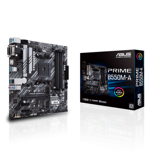 Материнская плата ASUS PRIME B550M-A AM4 4xDDR4 4xSATA3 RAID 2xM.2 DVI-D D-Sub HDMI mATX