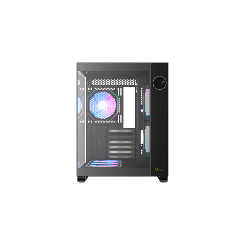 Корпус Ocypus Iota C70 BK ARGB ATX/mATX/mITX 2xUSB, Type-C, Предустановлены 6 вентиляторов с ARGB подсветкой, Черный, Iota-C70-BKD600XX-GL