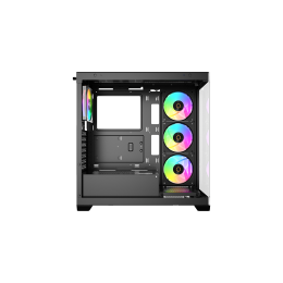 Корпус Ocypus Gamma C72 BK ARGB ATX/mATX/ITX 3xUSB, предустановленно 4х120мм вентилятора ARGB PWM, Черный, Gamma-C72-BKD400XX-GL