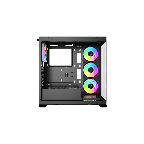 Корпус Ocypus Gamma C72 BK ARGB ATX/mATX/ITX 3xUSB, предустановленно 4х120мм вентилятора ARGB PWM, Черный, Gamma-C72-BKD400XX-GL