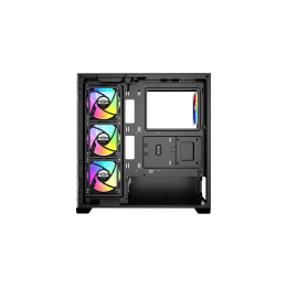 Корпус Ocypus Gamma C72 BK ARGB ATX/mATX/ITX 3xUSB, предустановленно 4х120мм вентилятора ARGB PWM, Черный, Gamma-C72-BKD400XX-GL