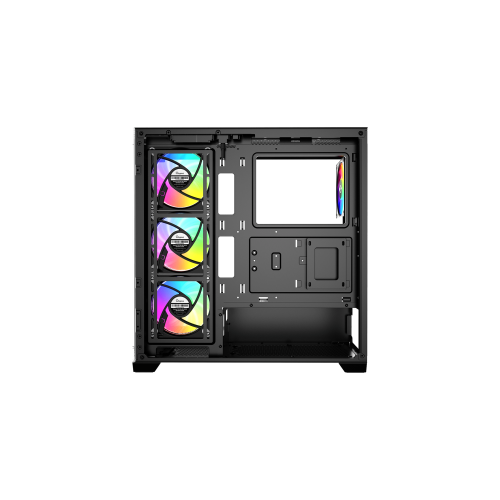 Корпус Ocypus Gamma C72 BK ARGB ATX/mATX/ITX 3xUSB, предустановленно 4х120мм вентилятора ARGB PWM, Черный, Gamma-C72-BKD400XX-GL