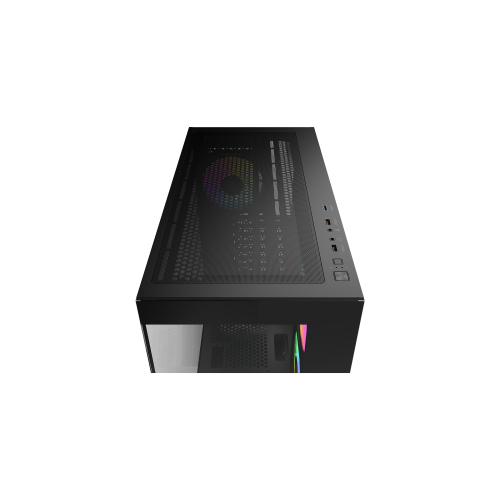 Корпус Ocypus Gamma C72 BK ARGB ATX/mATX/ITX 3xUSB, предустановленно 4х120мм вентилятора ARGB PWM, Черный, Gamma-C72-BKD400XX-GL