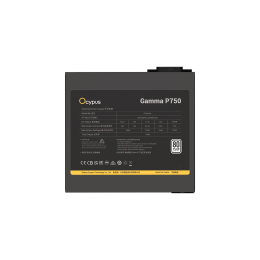 Блок питания Ocypus  750W, Gamma P750, Non modular, ATX, 80+ WHITE, КПД 85%, Fan 120mm, Черный, Gamma-P750-W1HDBK024X-EU