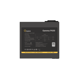 Блок питания Ocypus  650W, Gamma P650, Non modular, ATX, 80+ WHITE, КПД 85%, Fan 120mm, Черный, Gamma-P650-W1HDBK024X-EU