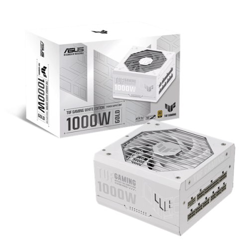 Блок питания ASUS 1000W, TUF Gaming 1000W Gold White Edition, Full Modular, ATX, 80+ GOLD, КПД 92%, Fan 135mm, Белый, TUF-GAMING-1000G-WHITE