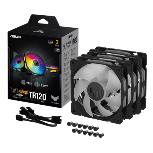 Вентилятор для корпуса ASUS TUF GAMING TR120 FAN ARGB BLACK 3IN1 120x120x28 AuraSync TR120-1/BK/3 IN