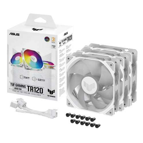 Вентилятор для корпуса ASUS TUF GAMING TR120 FAN ARGB WHITE 3IN1 120x120x28 AuraSync TR120-1/WT/3 IN