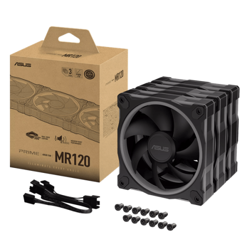 Вентилятор для корпуса ASUS PRIME MR120 FAN ARGB BLACK 3IN1 120x120x28 MR120-1/BK/3 IN 1//