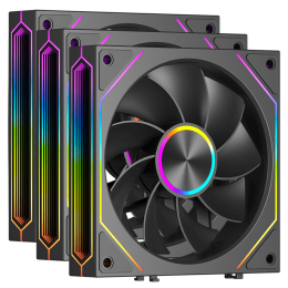 Вентилятор для корпуса PCCooler F3 X120R ARGB BK (Reverse Blade) 3IN1 3x120mm 800-1800±10% RPM Black