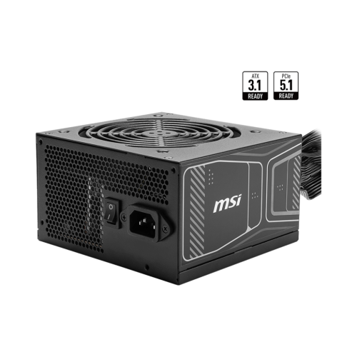 Блок питания MSI 750W, MAG A750GN PCIE5, Non Modular, ATX, 80+ GOLD, КПД >90%, Fan 120mm, Черный