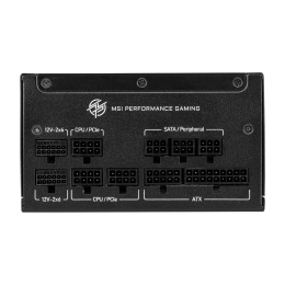 Блок питания MSI 1250W, MPG A1250GS PCIE5, Full Modular, ATX, 80+ GOLD, КПД >90%, Fan 135mm, Черный