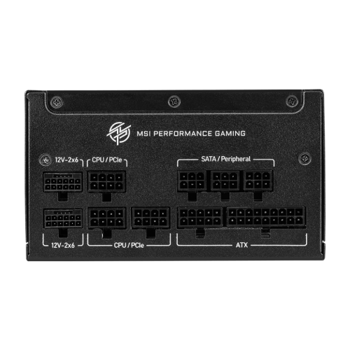 Блок питания MSI 1250W, MPG A1250GS PCIE5, Full Modular, ATX, 80+ GOLD, КПД >90%, Fan 135mm, Черный