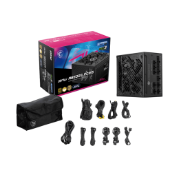 Блок питания MSI 1250W, MPG A1250GS PCIE5, Full Modular, ATX, 80+ GOLD, КПД >90%, Fan 135mm, Черный