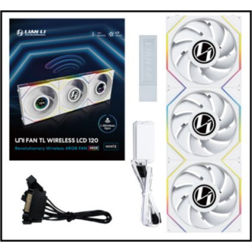 Вентилятор для корпуса Lian Li UNI FAN TL120 LCD Wireless 3x120mm White G99.12TLLCD1W3W.00